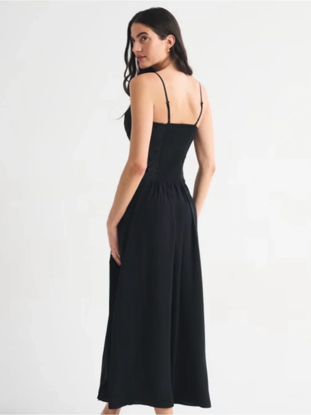 Bra-Free Applique Lace Maxi Dress